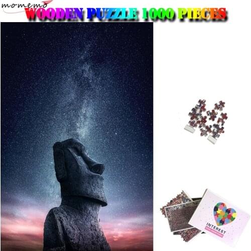 MOMEMO Easter Island Starry Night Puzzle 1000 Piece Landscape Puzzle Customized Adults World Natural Scenery DIY 1000 Puzzle Toy