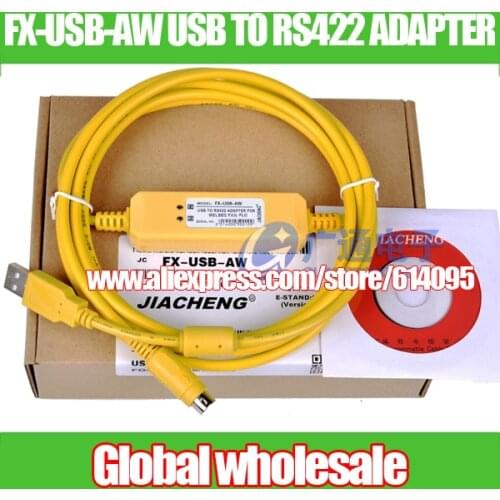 PLC programming cable for Mitsubishi FX3U series / data download cable FX-USB-AW USB TO RS422 ADAPTER Electronic Data Systems