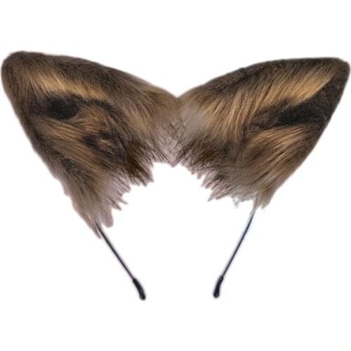 Handmade Faux Fur Kitten Wolf Pointed Ears Headband Beautiful Masquerade Animal Hair Hoop Anime Lolita Cosplay Costume Hair C1FE