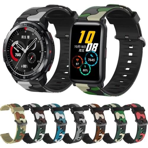 For Honor Watch GS Pro / Honor Watch ES Band Sport Wristband Replaceable Bracelet Camouflage Watchband 20mm 22mm Strap