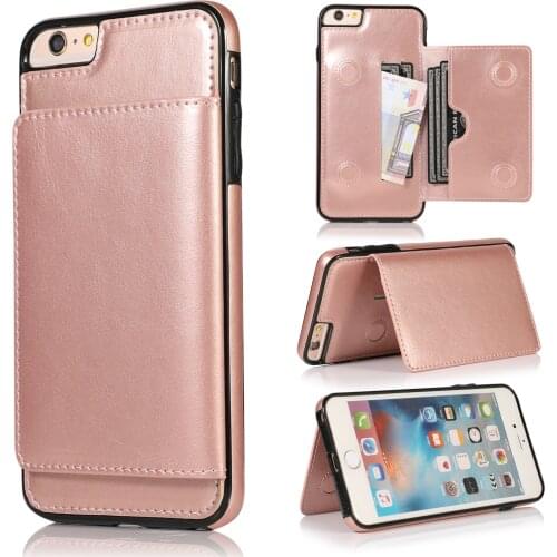 Luxury PU Leather Phone Case For iPhone 6P Slim Wallet Card Back Cover For iPhone 6SP Case Capa