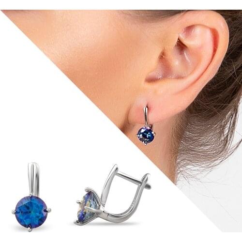 Tesbihane Mystic Topaz Gemstone Oval Design 925 Sterling Silver Earrings