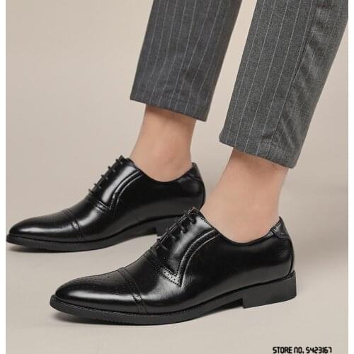 New Luxury Designer Black With White Lace Up Brogue Shoes Men Casual Loafers Business Formal Dress Footwear Zapatos Hombre