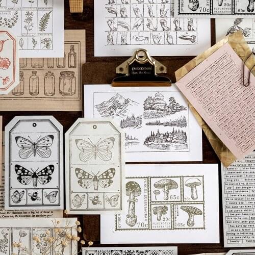 Vintage Flowers Butterfly Bullet Journal Decoration stamp rubber stamps for scrapbooking stationery DIY craft standard stamp