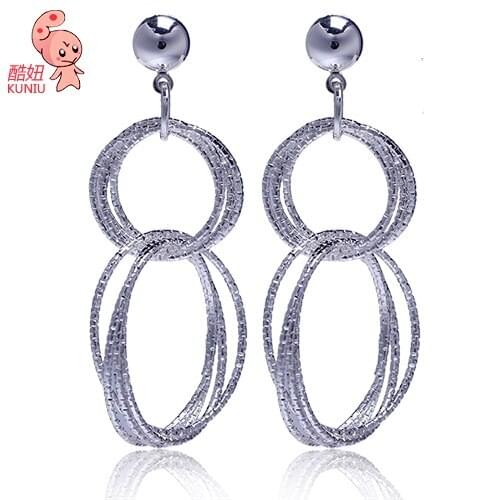 HOT Brazil enthusiasm samba girl style white gold Serial buckle accessories fashion Stud Earrings women