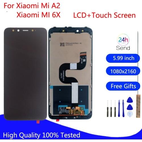 Original LCD For Xiaomi MI 6X MI6x LCD Display Touch Screen Digitizer For Xiaomi MI A2 MIA2 Phone Parts LCD With Frame