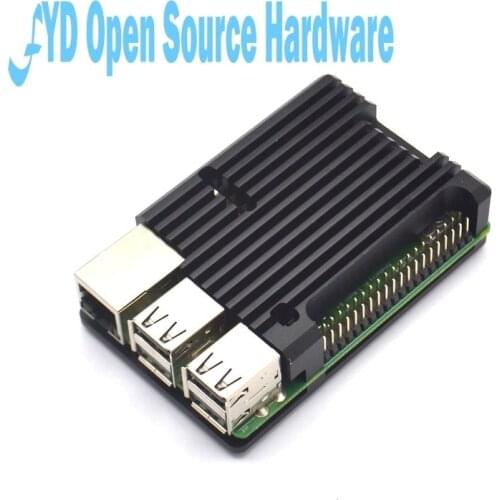 Raspberry Pi Aluminum Alloy Silver Metal Case Black Enclosure Cover Shell for Raspberry Pi 4B SZFYDOSH
