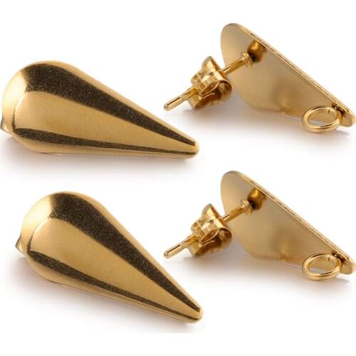 10pcs/lot Gold Stainless Steel Drop Earrings Hooks Ear Post Diy Earring Jewelry Making Supplies Accessories Wholesale Bulk Items