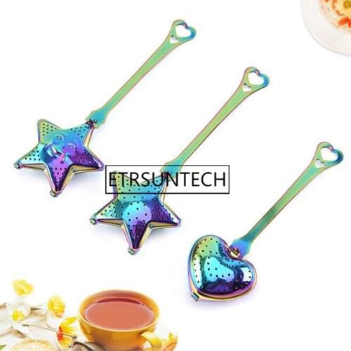 100pcs Stainless Steel Handle Tea Ball Kitchen Gadget Coffee Loose Leaf Tea Bag Filter Diffuser Tea Infuser