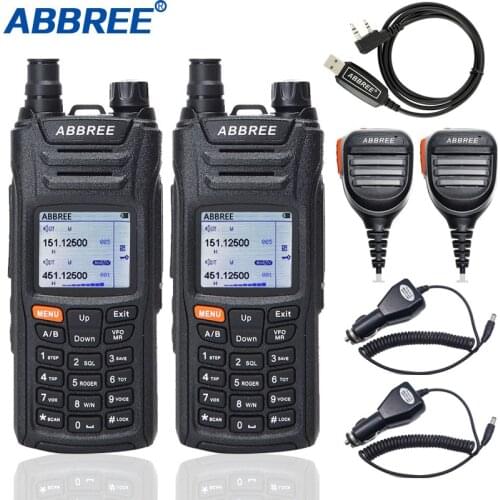 2PCS ABBREE AR-F6 Walkie Talkie 6 Bands Dual Display Dual Standby 999CH Multi-functional VOX DTMF SOS LCD Color Display Radio