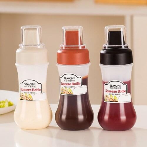 350ML Condiment Squeeze Bottles For Ketchup Mustard Mayo Hot Sauces Olive Oil Bottles With Cover Kitchen Gadget