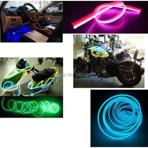 4M 2.3mm Skirt EL Wire by DC12V Controller Flexible Neon Light Glowing Rope Tube 10 Colors Choice For Holiday DIY Decoration