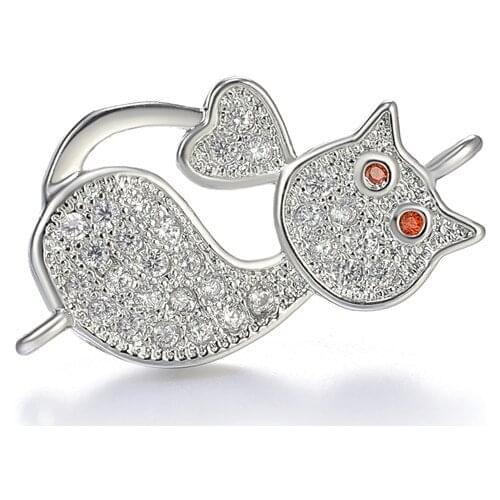 5 pieces Cute Zircon Cat Charms For Bracelet Jewelry Making Copper Micro Pave Animal Charms Wholesale Berloques