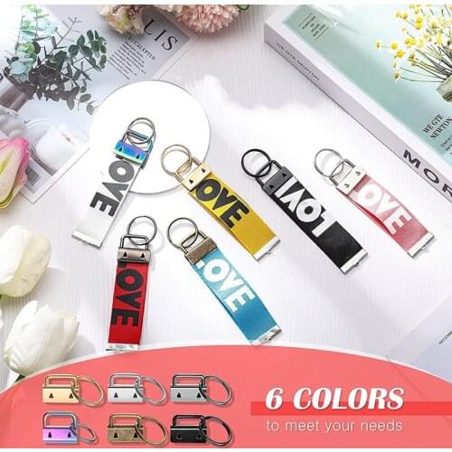 NHBR 73 Pieces 1 Inch Key Fob Hardware and Pliers Tool Set Lanyard Leather Keychain Hardware with Key Ring Hardware Supplies