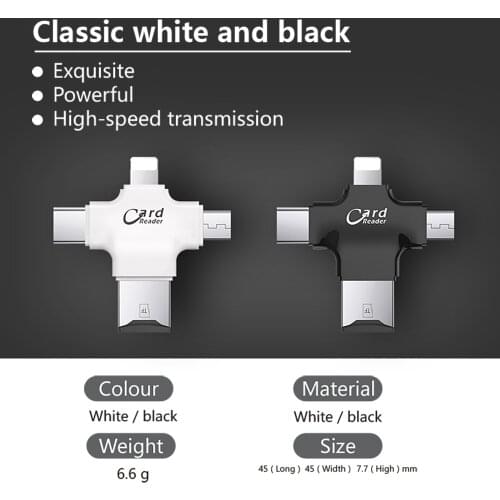 OTG Lightning Card Reader Flash Drive microSD TF Card Memory Card Reader Adapter For iPhone 5 5s 6 7 8 X S6 S7