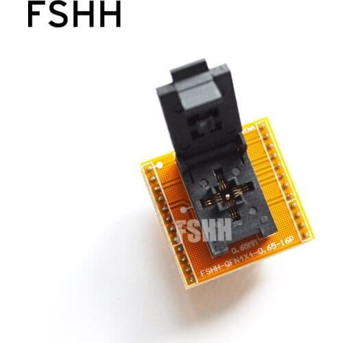FSHH QFN16 to DIP16 Programmer adapter WSON16 UDFN16 MLF16 ic socket Pin pitch=0.65mm Size=4x4mm