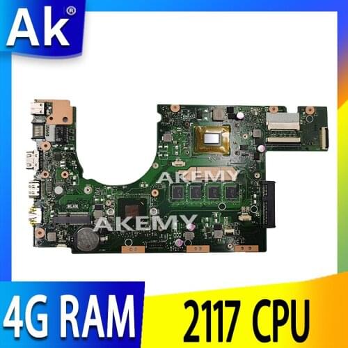 AK with 4G RAM 2117 CPU S300CA Laptop motherboard For Asus VivoBook S300CA S300C S300 Test original mainboard