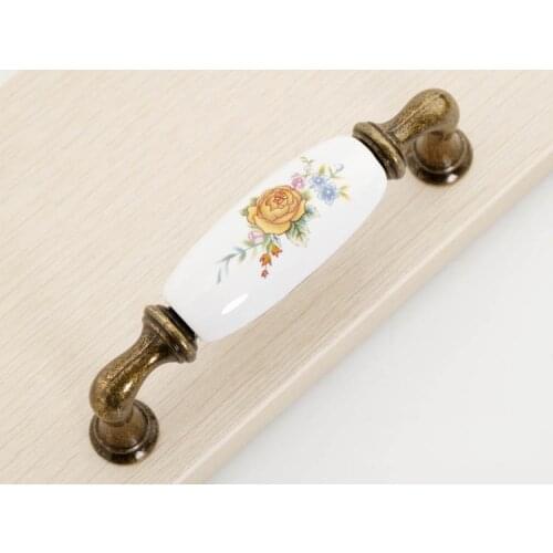 AntiqueCeramic Kitchen Cabinet And Furniture Door Handle(C.C.96mm, 110mm)