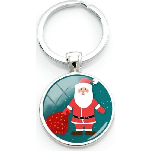 TAFREE Car Keychains Christmas santa Key Chains Cartoon Snowman Pendant Key Rings Jewelry accessories New year gift CM646