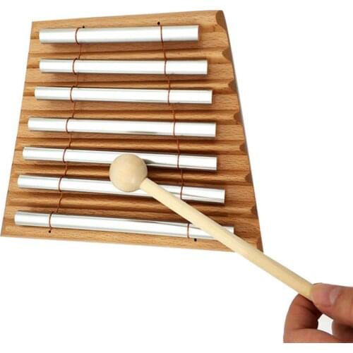Wooden 7 Tone Chime Xylophone Percussion Instrument Kids Musical Toy Kids birthday holiday gifts beginners pratices