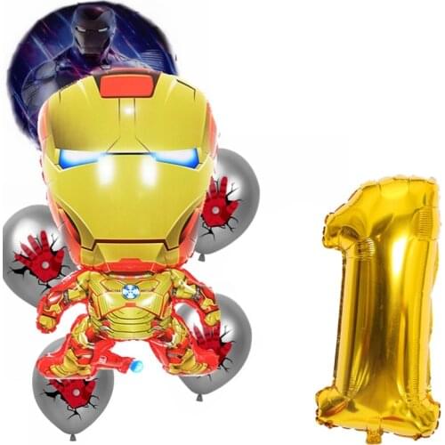 Disney Superhero Marvel Anime Characters Ironman 32inch Digital Boys Birthday Anniversary Party Decoration Foil Balloons Suit