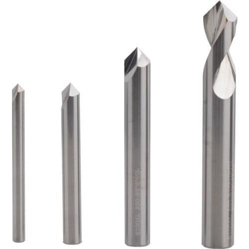 3pcs SLONS S100 for aluminum alloy 4mm 6mm CNC milling cutter solid tungsten 45 degree chamfer carbide end mill cutter