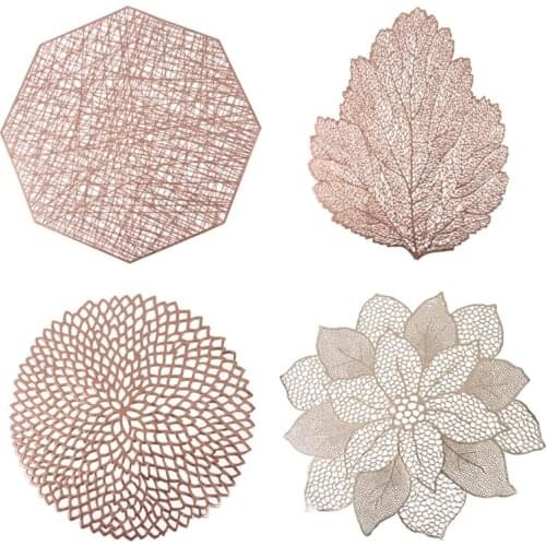 Hot Sale Nordic PVC Geometric Hollow Placemat Home Decoration Table Mats Kitchen Tool For Dining Table Bowl Plate Tableware Pad