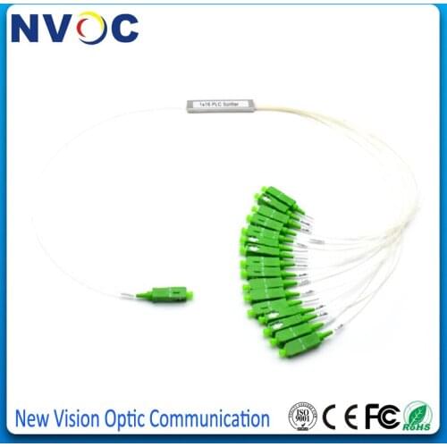 GPON 1*16 Mini Steel Tube Fiber Optic PLC Splitter,0.9mm,1M,Mini Blockless SC/APC Connector