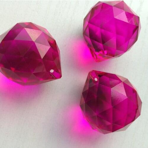 High quality 102pcs/lot 30mm Fuchisa crystal Faceted chandelier Balls for wedding party supplies decoration home wedding