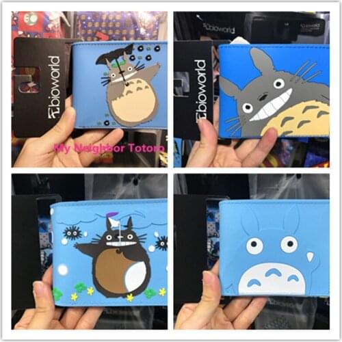 Anime Totoro Short Wallets Man Woman Purse Card Purses PU Leather Phone Money Pocket