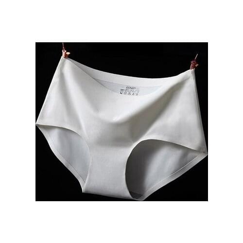 Fashion ice silk Briefs Women Underpant big size Cotton Mid Waist Womens Panty Lady Cotton Briefs underwear sexy soft briefs