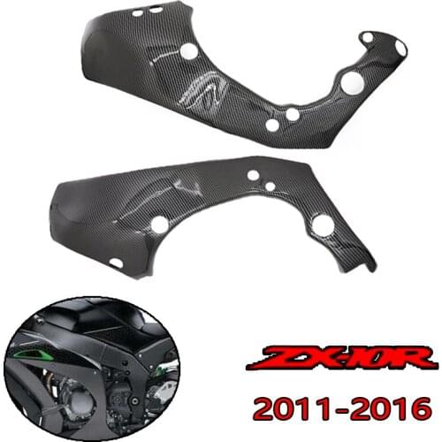 Motorcycle frame cover fairing black carbon brazing for Kawasaki ZX10R ZX 10R 2011-2016 2015