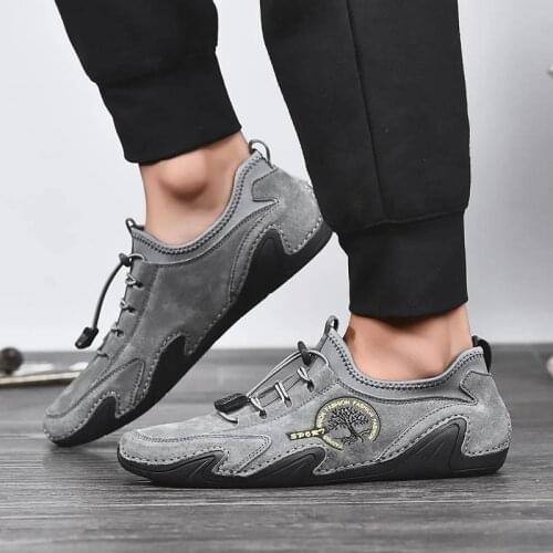 Genuine Leather Moccasins Men Shoes New High Quality Men Loafers Male Sneakers Mens Casual Shoes Fashion Outdoor Driving Shoes