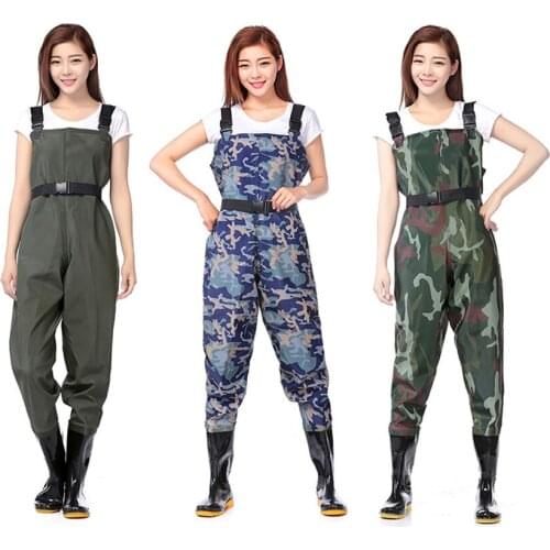 Fly Fishing Wader Chest Clothes Coverall Waterproof Hunting Pants Camouflages Wading Men Women PVC Plastic Fiber Pants As Daiwa