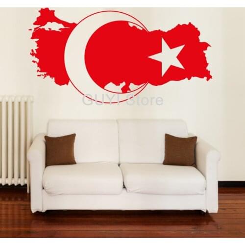 Turkey Map Wall Decal Home Wall Art Sticker Removable Wall tattoo Home decoration accessories DIY vinyl mural decals Y240