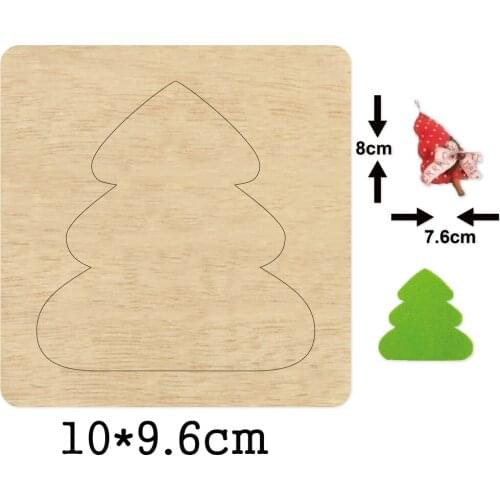 Christmas Tree Ornaments Hanging Decor Cutting Dies Wood Die 2021 New Wooden Die For Leather Cloth Paper Craft Xmas Tree Pendant