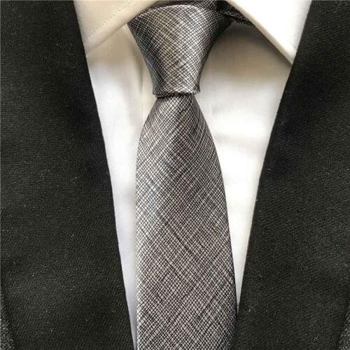 New 5cm Tie Casual Skinny Necktie Solid Gray Ties Polyester Gravata