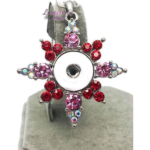 Hot Sale High Quality 078 Flowers Snap Button Pendant Necklace Fit 18mm Buttons For Women Charm Fashion Interchangeable jewelry