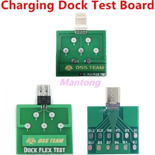 3pcs/lot Micro USB PCB Test Board Charging Dock Flex Tester for iPhone Andorid Type-C Smartphone repair