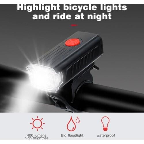 USB Rechargeable LED Bicycle Headlight Bike Head Light Front Rear Waterproof Lamps Cycling Portable Installation