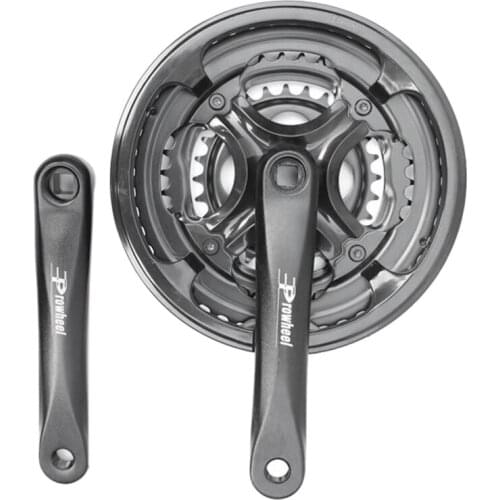 PROWHEEL 21/24-Speed Mountain Bike Aluminum Alloy Shift Crankset 28/38/48T 170mm Hollow Sprocket Bike Crankset