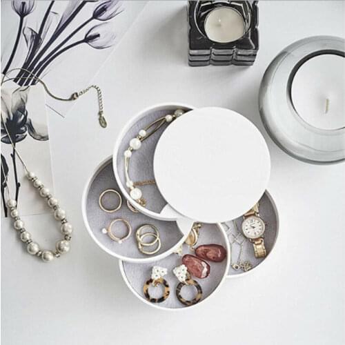 Multi-function Jewelry Storage Box Fresh And Simple Girl Earrings Plate Jewelry Box Protable Leather Earrings Ring