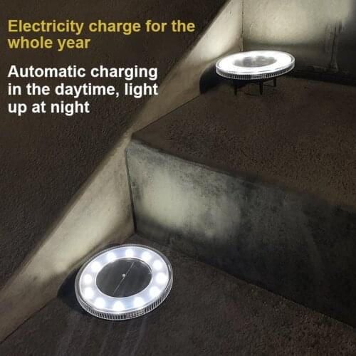 Solar Garden Lights 12 Led Solar Ground Lights Waterproof Light Underground Sensing Landscape Lights for Lawn Pathway