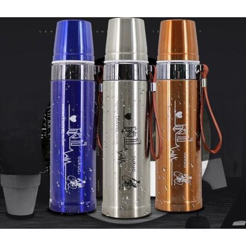 750ml Double Wall Sprots Thermos Bottle Stainless Steel Water Bottle Insulated Keep Cold and Hot Vacuum Flask Thermal Cup