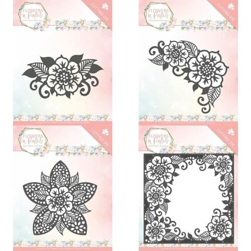 Piggy Craft metal cutting dies cut die mold Flower series frame Scrapbook paper craft knife mould blade punch stencils dies