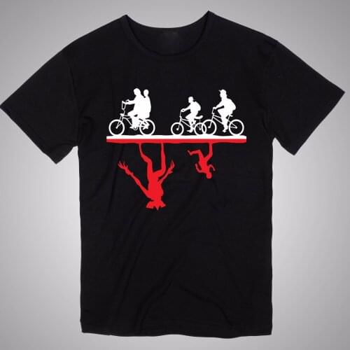 Hip Hop Style Stranger Things Funny Bicycles Runnings T-shirt Fashion Mens Short Sleeve O-Neck Tees Size S-3XL