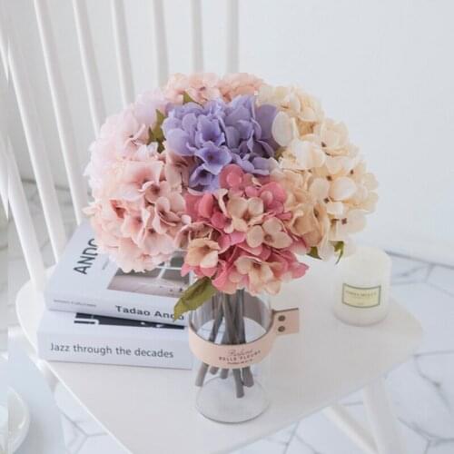 High Quality Artificial Hydrangea Flowers For Home Garden Decoration Wedding Family Decoration Accessories Silk Fake Flowers