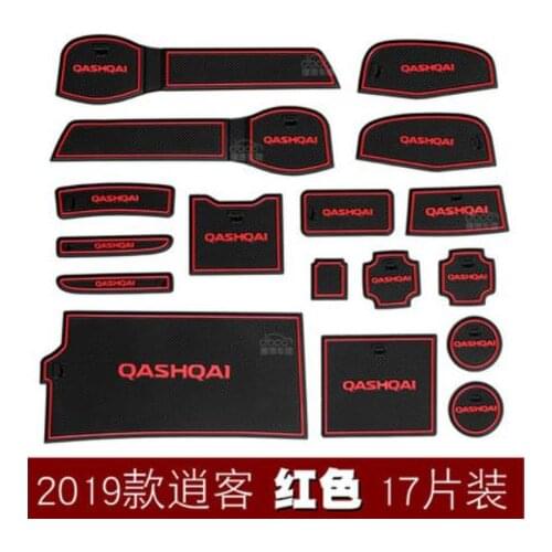 High quality Silica gel Gate slot pad Teacup pad Non-slip pad for Nissan Qashqai 2019 Car Styling Accessories