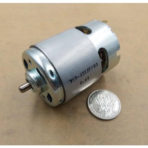 High Speed Large Power Motor DC 6V-12V 1.9A-2.45A 8800RPM-18000RPM 755 Micro Motor for Electric/Bench Drill Spindle Power