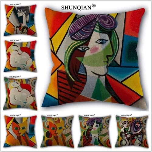WJY424 Art painting abstract art painting pillowcase Custom Throw Pillow Case 45x45cm Printed Covers Bed Home